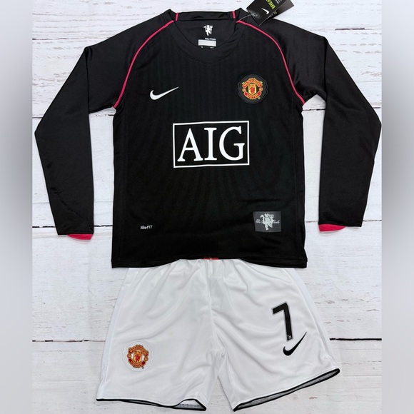 Nike Other - Kids Ronaldo Youth Retro Black Jersey Soccer Kits (Jersey + Shorts) LARGE (28)